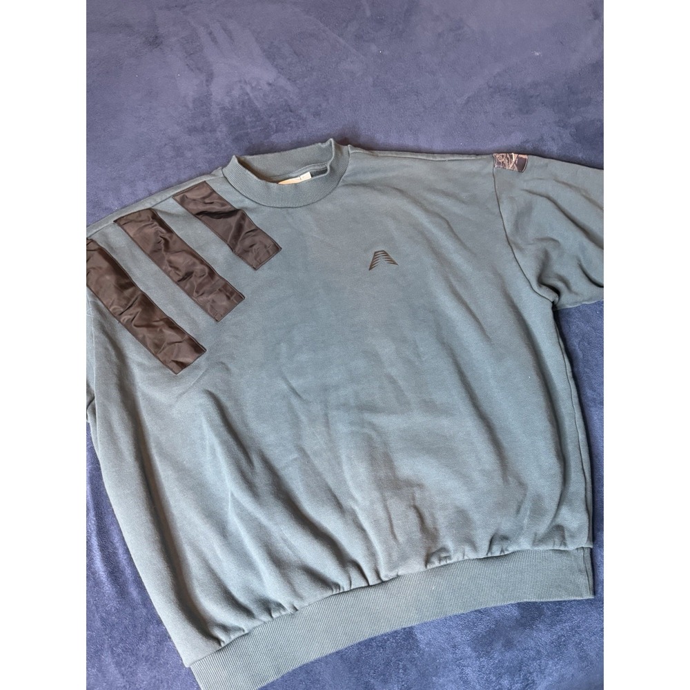 Adidas Anthony Edwards Basketball Sweatshirt Mens XL Teal Blue 3-Stripe Fleece
